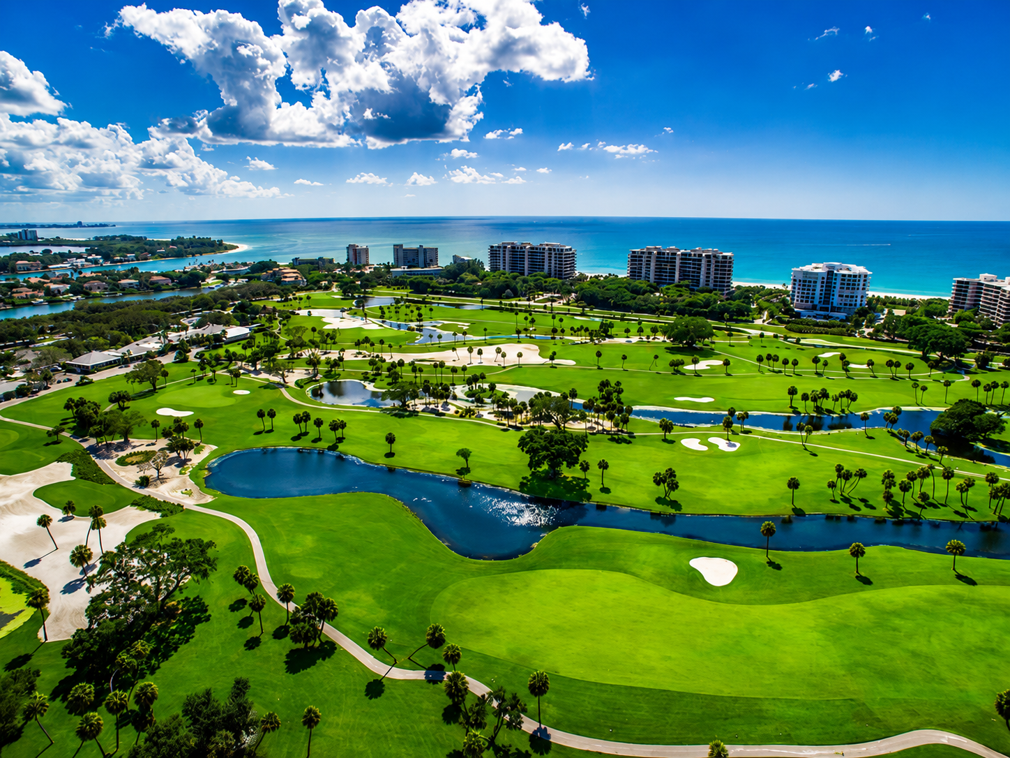 Longboat Key Club golf course with Gulf views