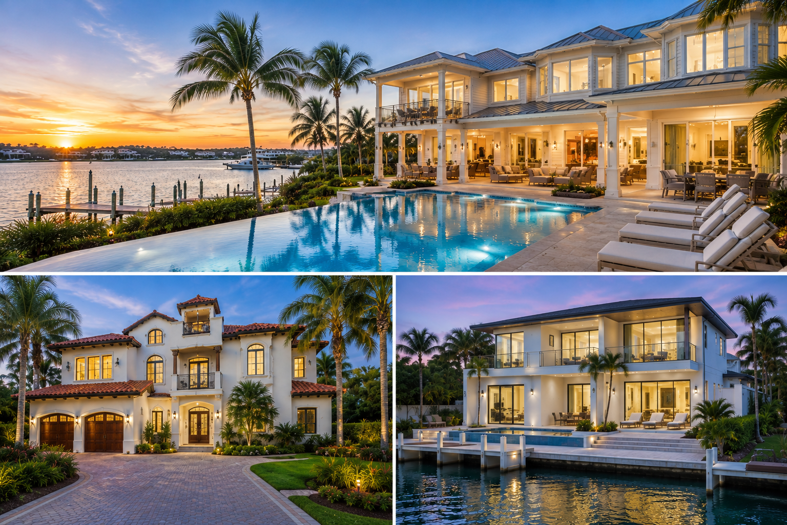Siesta Key waterfront homes and boating